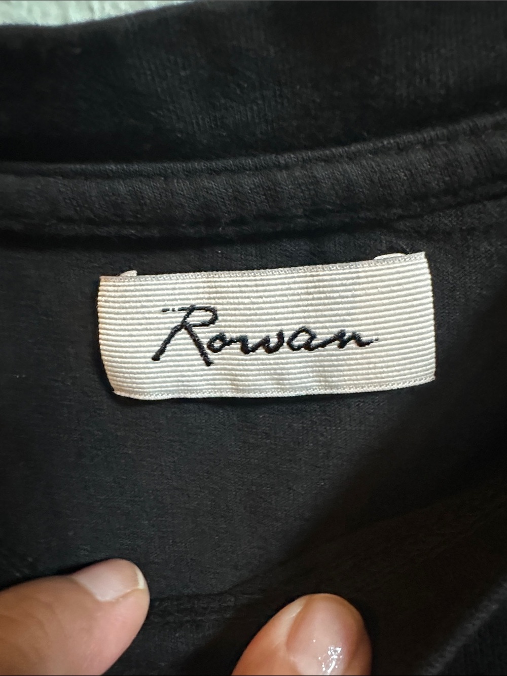 Rowan Women’s Black 100% Cotton Crewneck Sweatshirt Size S Made in USA - Picture 2 of 8